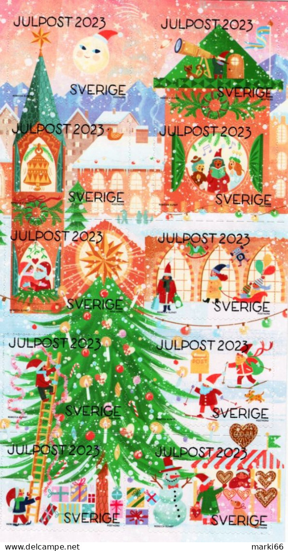 Sweden - 2023 - Christmas - Mint Self-adhesive Stamp Sheetlet - Unused Stamps