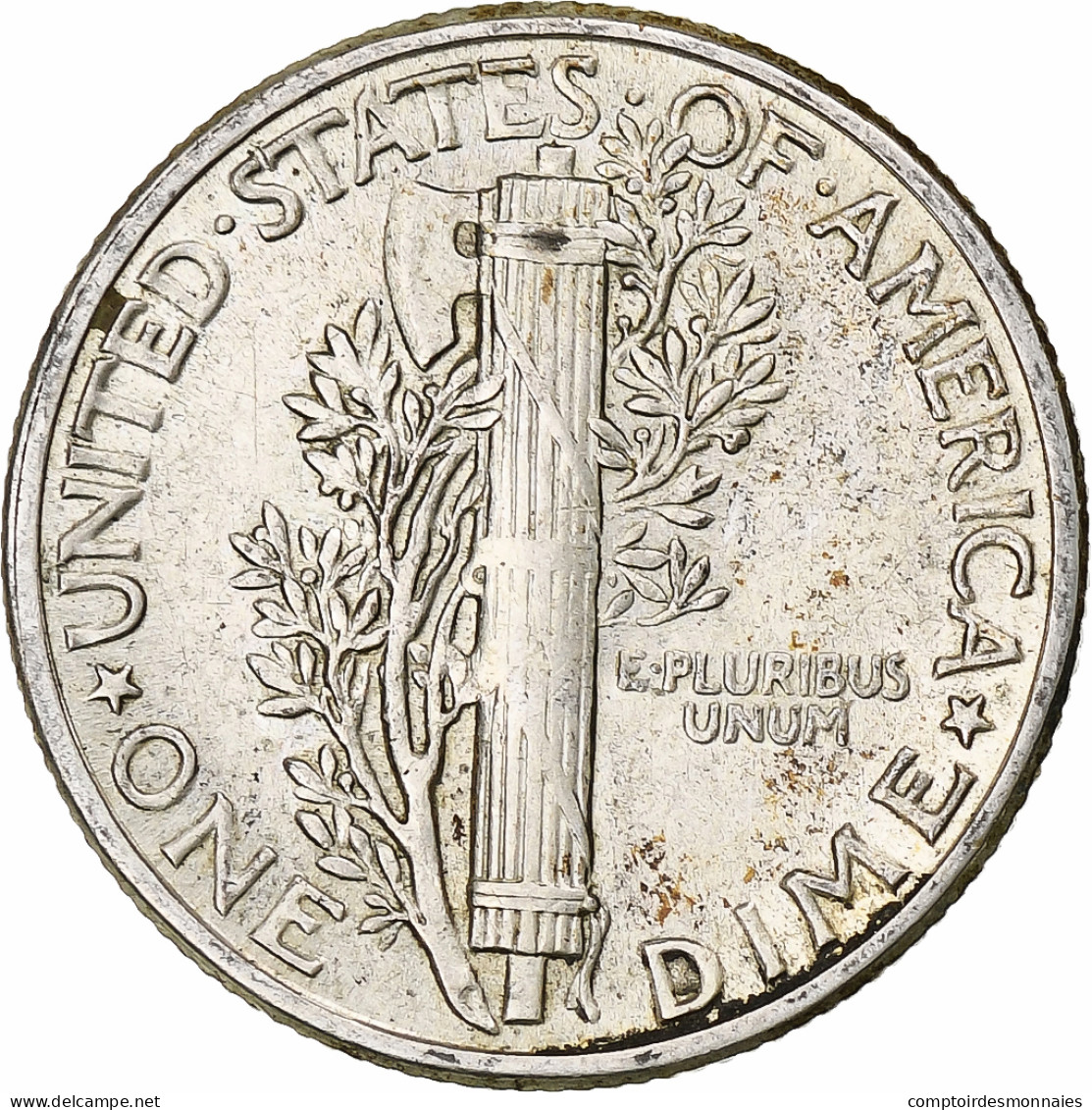 États-Unis, Dime, Mercury Dime, 1945, U.S. Mint, Argent, TTB, KM:140 - 1916-1945: Mercury