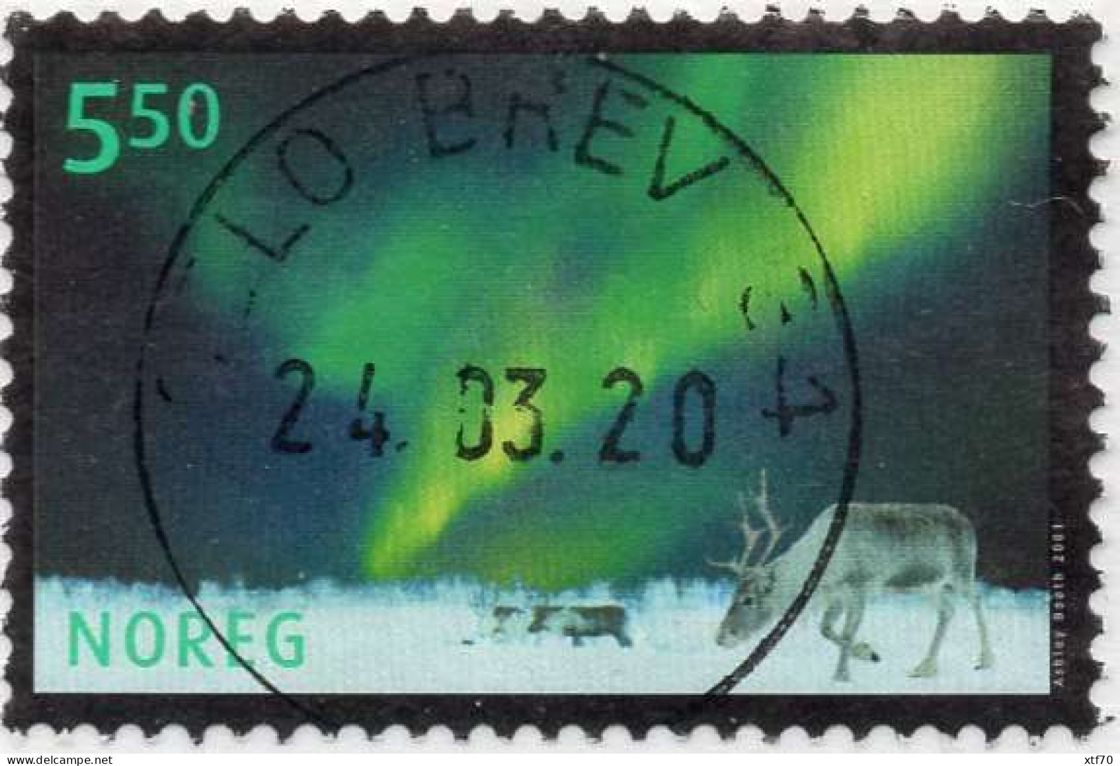 NORWAY 2001 Astronomy. 5.50Kr Aurora Borealis - Used Stamps