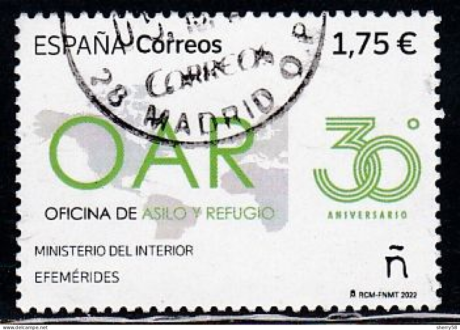 2022-ED. 5590 - Efemerides. 30 Años De La Oficina De Asilo Y Refugio - USADO - Used Stamps