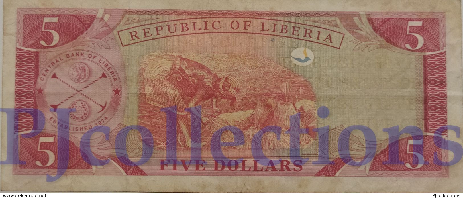 LIBERIA 5 DOLLARS 1999 PICK 21 VF - Liberia