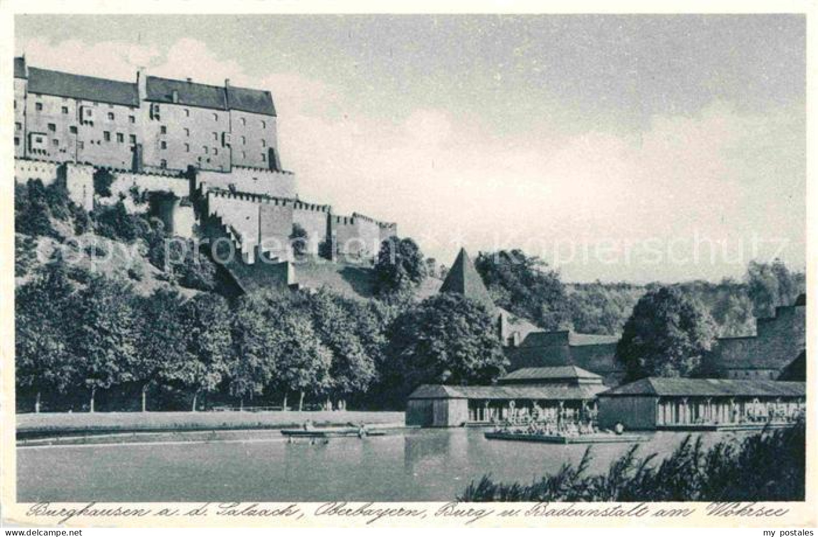 42650056 Burghausen Salzach Salzachpartie Mit Burg Burghausen - Burghausen