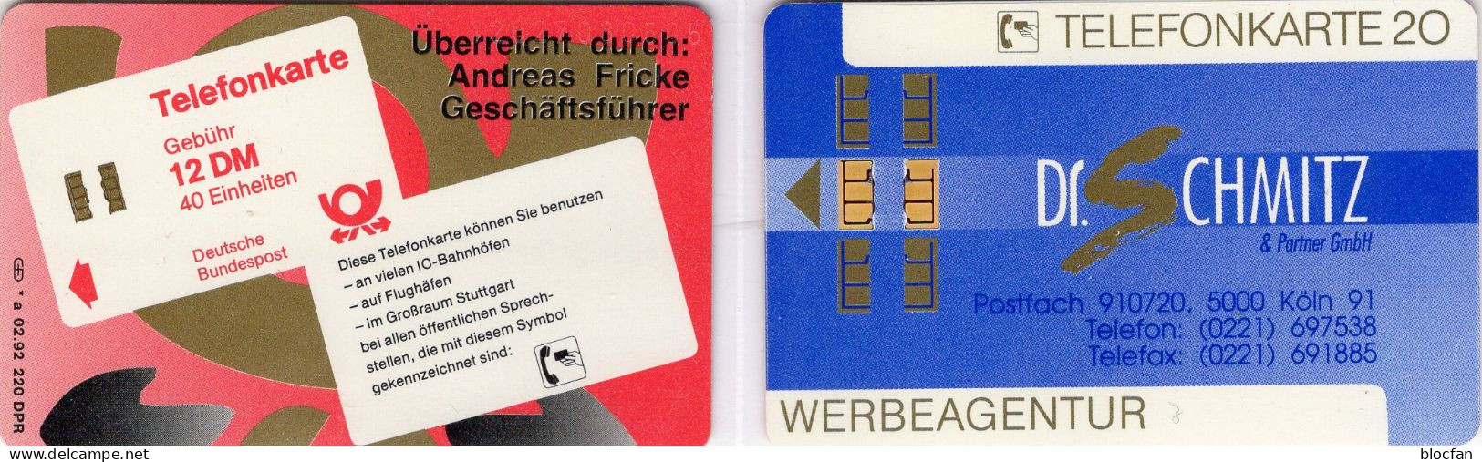 Werbeagentur TK N *a02/1992 220Expl.(K798) ** 100€ Visitenkarte Schmitz P.Serie Zukunft Gestalten TC On Telecard Germany - V-Reeksen : VIP En Visitekaartjes