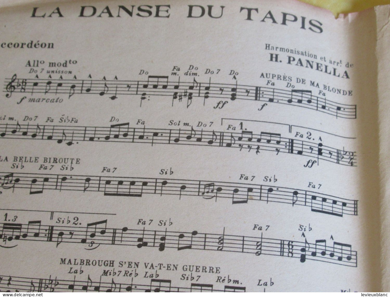 Partition Ancienne/"La Danse Du Tapis "/Emile PRUD'HOMME/PANELLA/Marcel LABBE/Vers 1940-1945    PART380 - Autres & Non Classés