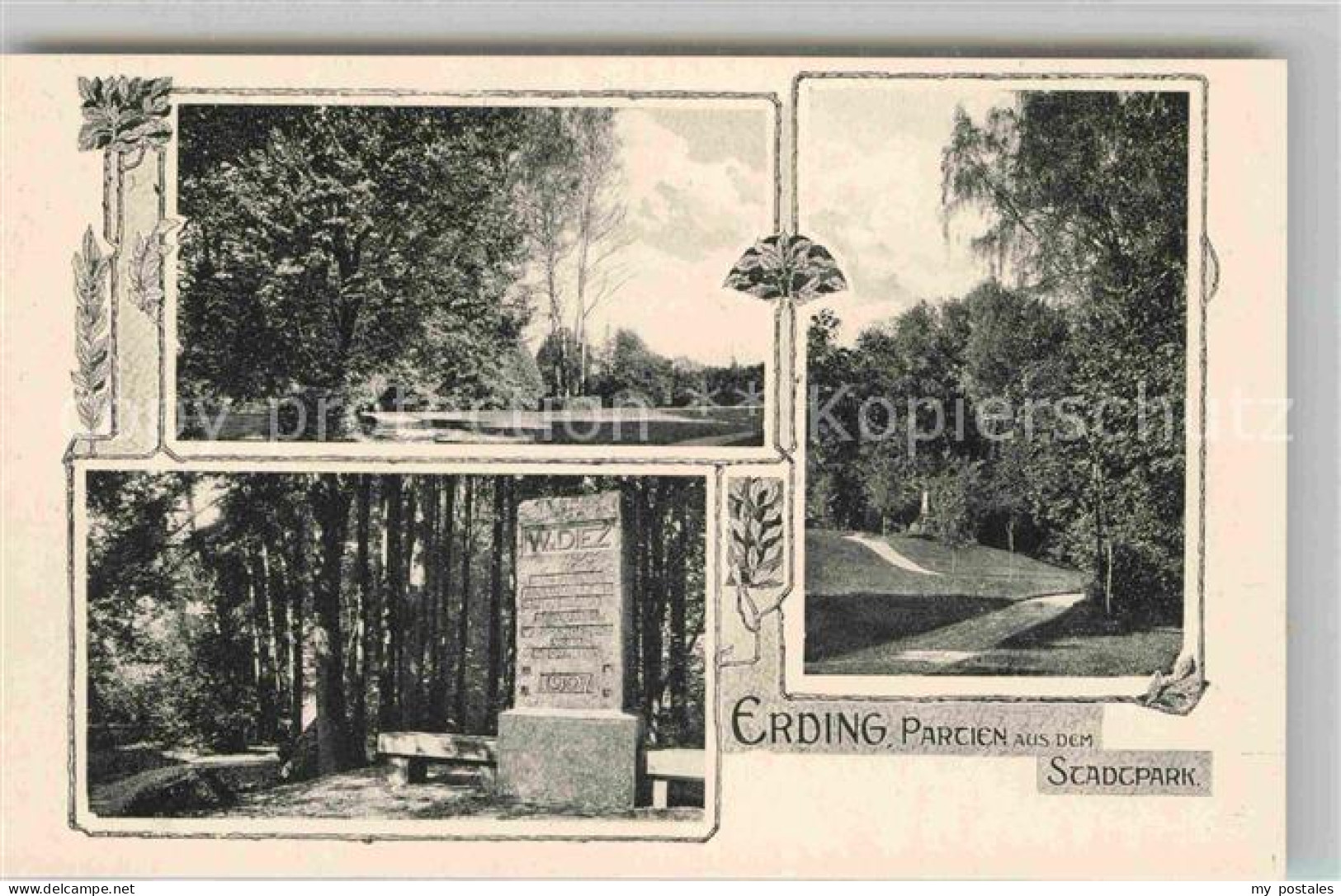 42649887 Erding Stadtpark Denkmal Diez Erding - Erding