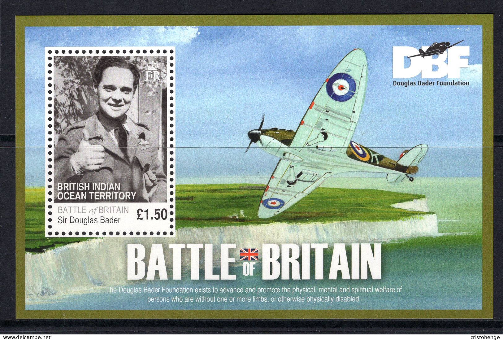 British Indian Ocean Territory, BIOT 2010 70th Anniversary Of Battle Of Britain MS MNH (SG MS437) - Territorio Britannico Dell'Oceano Indiano