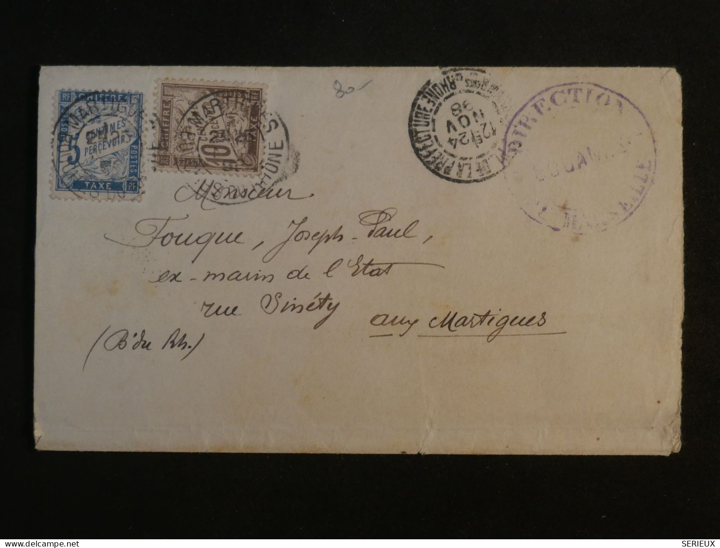 DE0 SYRIE? FRANCE   BELLE LETTRE RR   1902 A  MARTIGUES   FRANCE  +DOUANE MARSEILLE  +TAXES   ++AFF. INTERESSANT + - Lettres & Documents