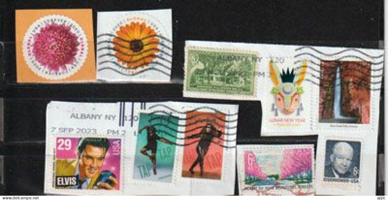 USA.  10 Timbres Récents Sur Fragment Provenant De Mon Courrier - Mezclas (max 999 Sellos)