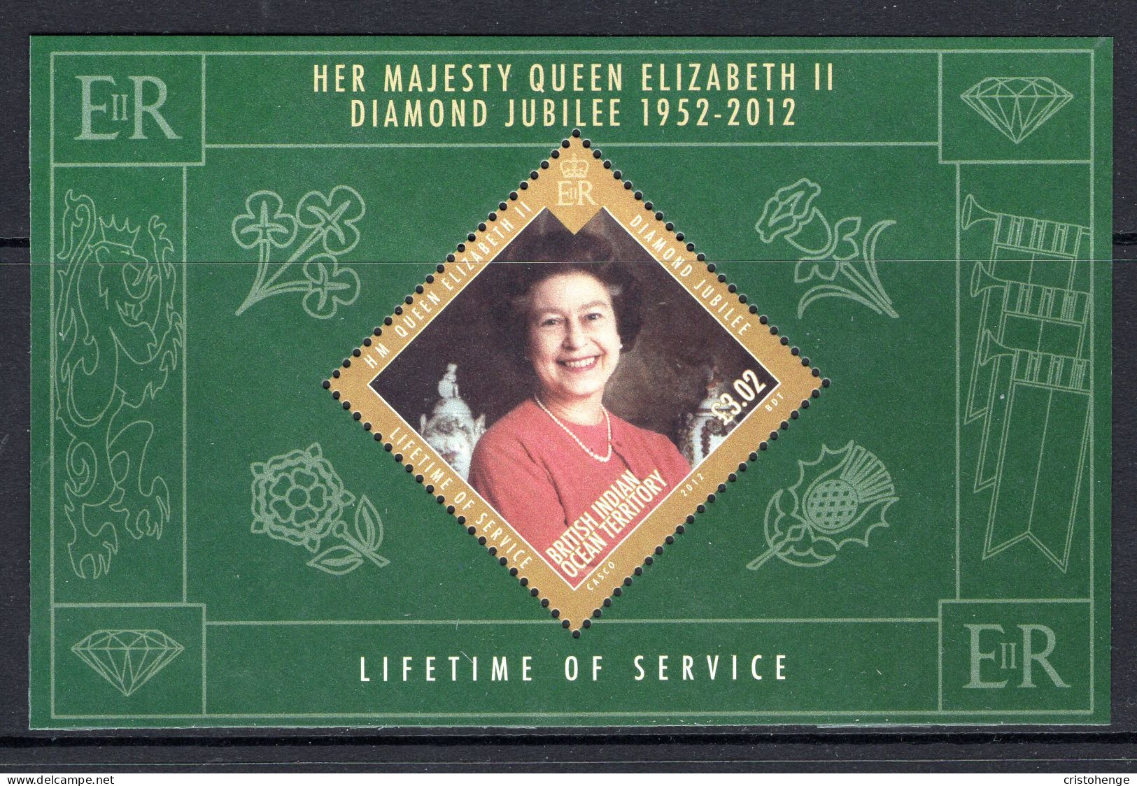 British Indian Ocean Territory, BIOT 2012 QEII Diamond Jubilee MS MNH (SG MS480) - Territoire Britannique De L'Océan Indien