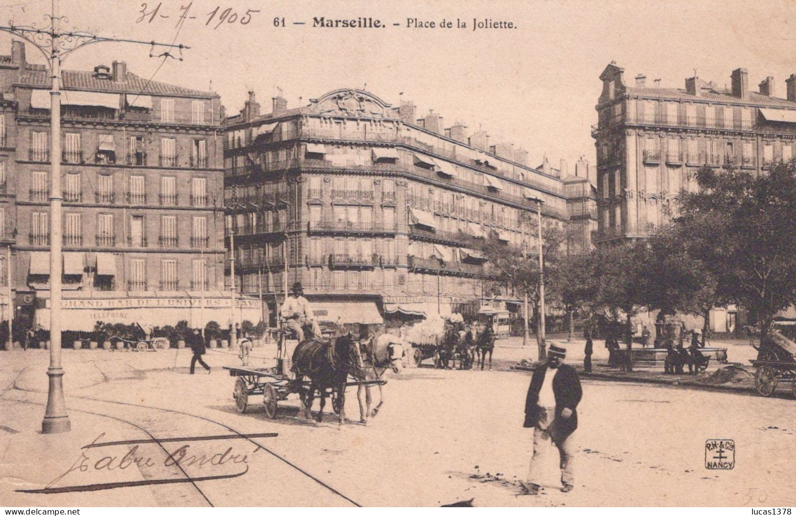 13 / MARSEILLE / EDITEUR NANCY 61 / PLACE DE LA JOLIETTE - Quartiers Sud, Mazargues, Bonneveine, Pointe Rouge, Calanques,