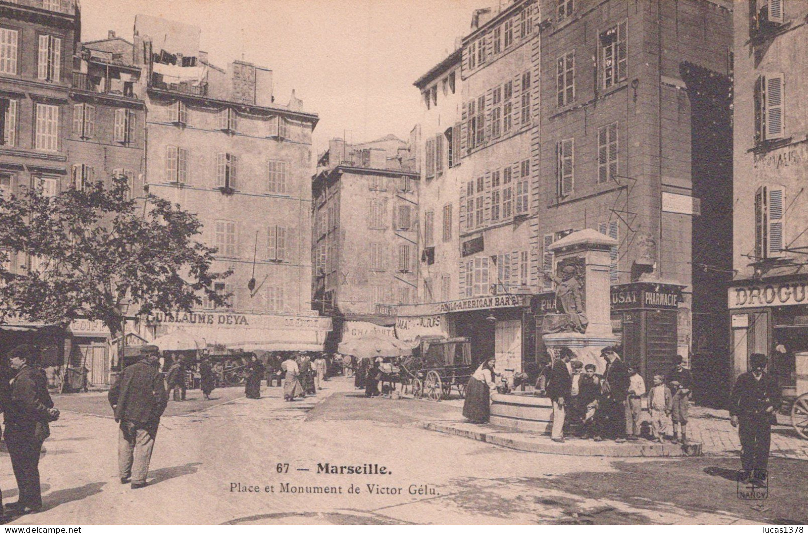 13 / MARSEILLE / EDITEUR NANCY 67 / PLACE ET MONUMENT DE VICTOR GELU - Quatieri Sud, Mazarques, Bonneveine, Pointe Rouge, Calanques