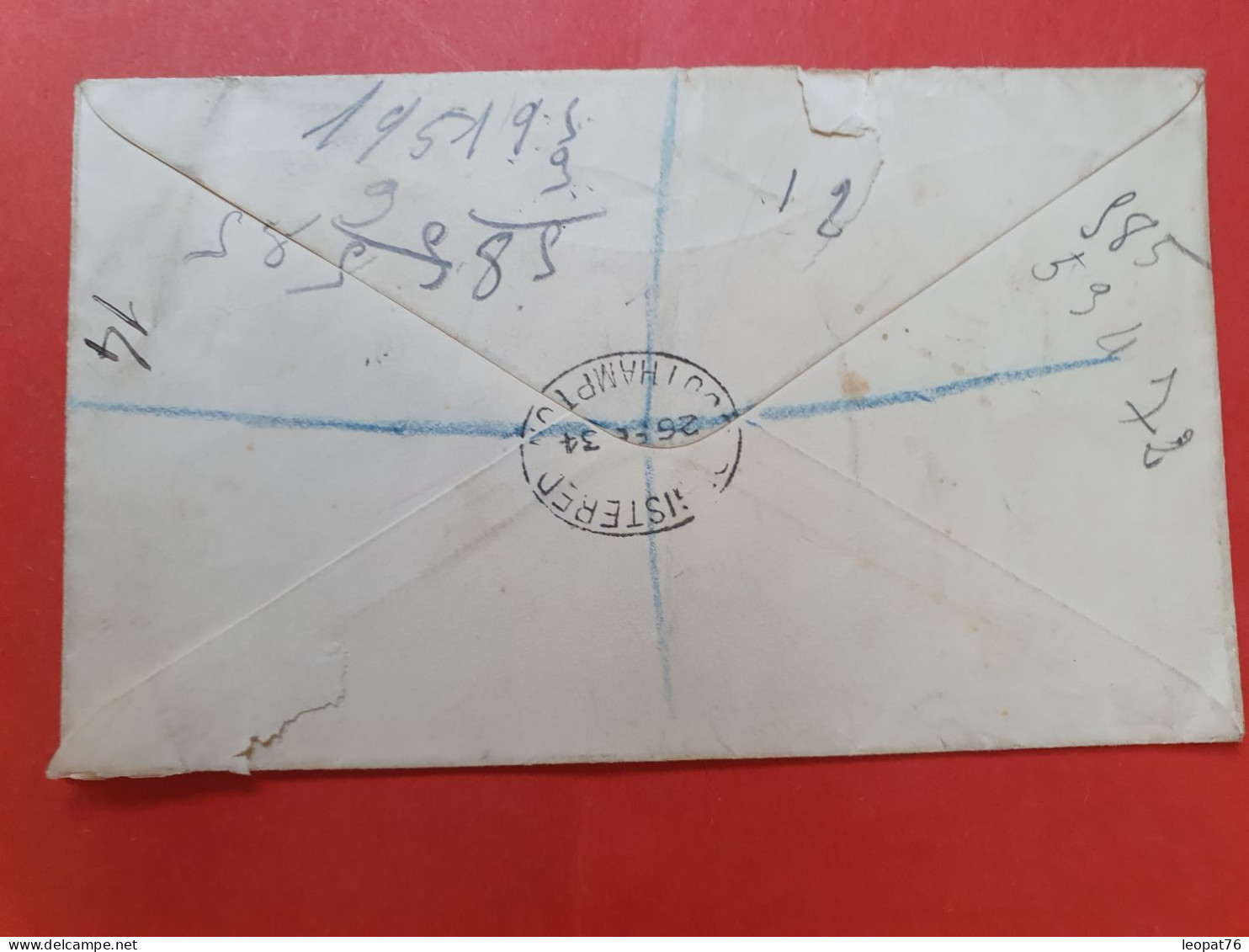 GB - Enveloppe En Recommandé De Southampton Pour Paris En 1934 - D 451 - Cartas & Documentos