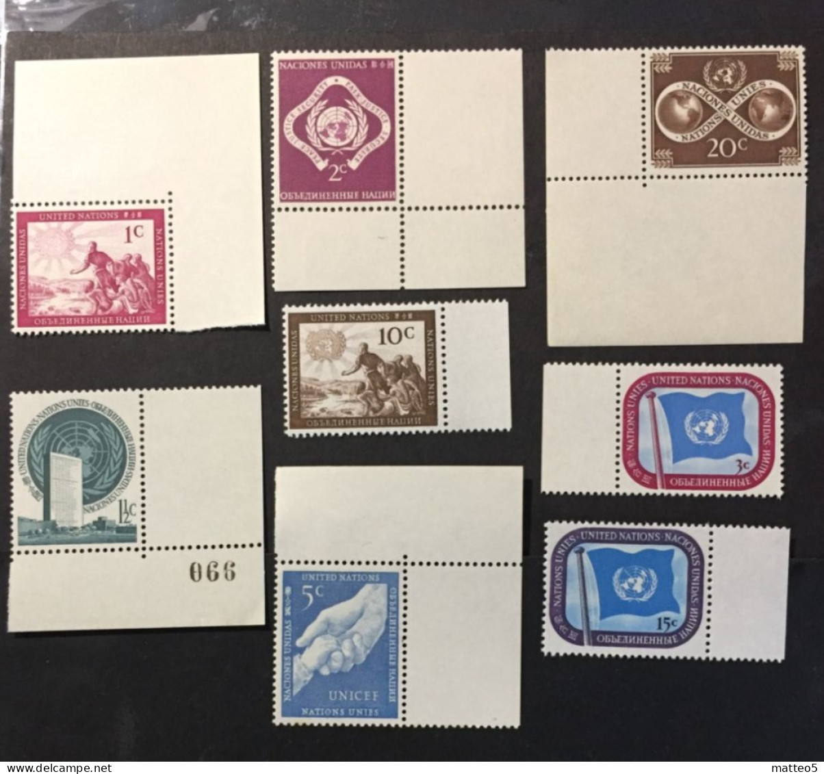 1951 - United Nations UNO UN ONU - 8 Stamps Of The Year 1951 -  Unused - Unused Stamps