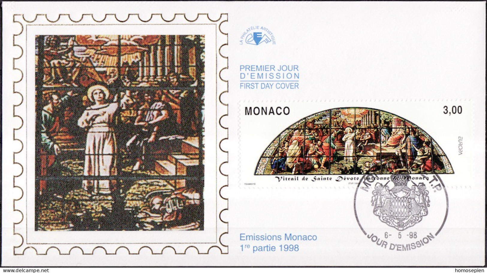 Europa CEPT 1998 Monaco FDC2 Y&T N°2152 - Michel N°2403 - 3f EUROPA - 1998