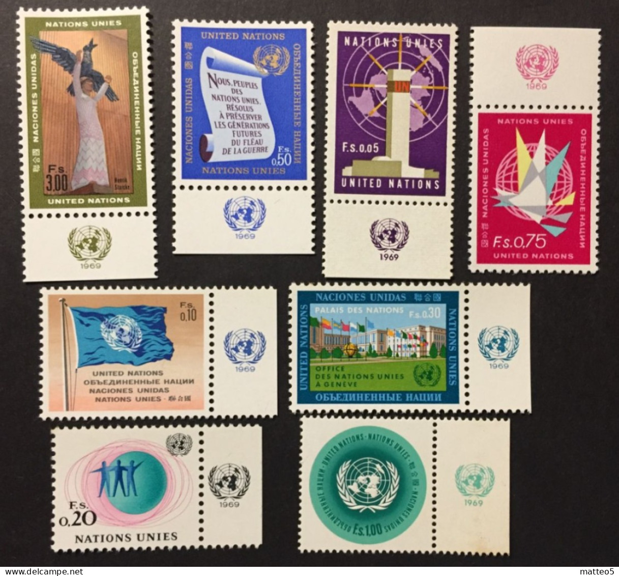 1969- United Nations UNO UN ONU - 8 Stamps Of The Year 1969 -  Unused - Ongebruikt