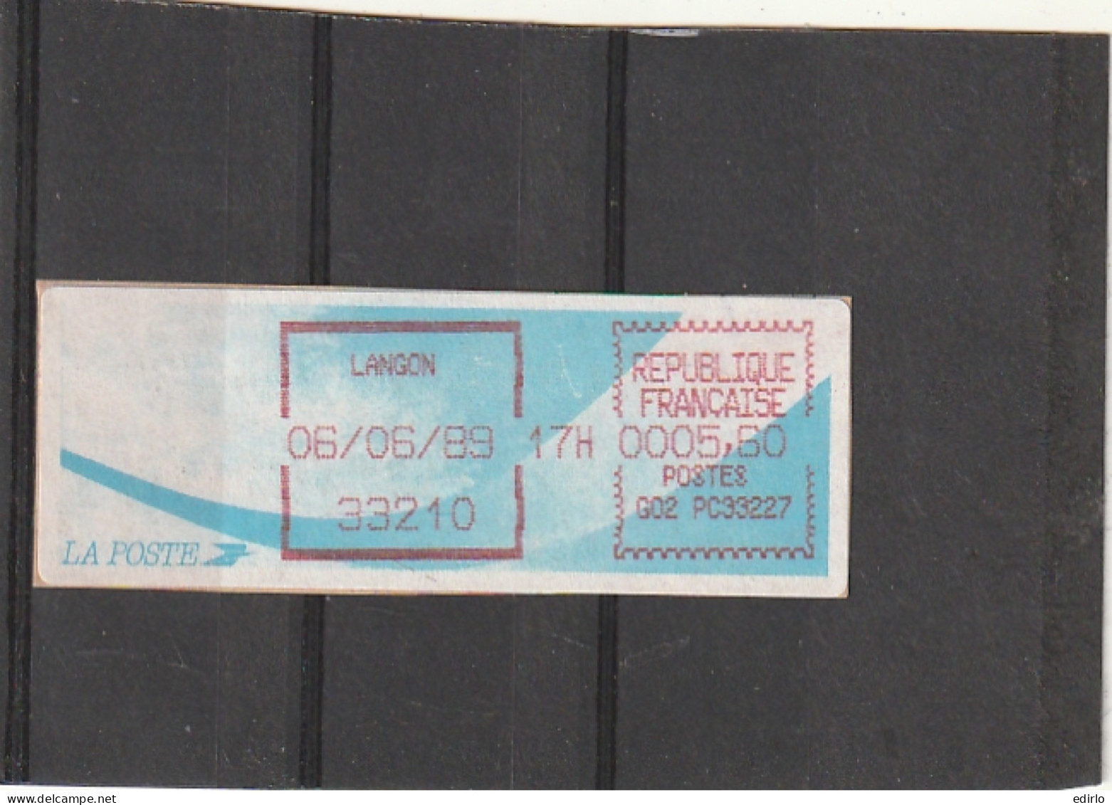 ///  FRANCE ///  LSA  Timbre Vignette Distributeur Comète LANGON  Gironde - 1988 « Comète »