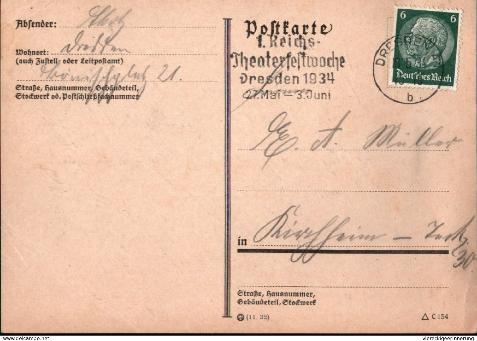! Ganzsache 1934 Aus Dresden, Alfred Schulz , Autograph , Psychiater, Arzt - Geneeskunde