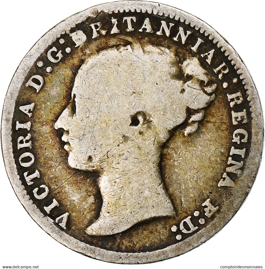 Monnaie, Grande-Bretagne, Victoria, 3 Pence, 1875, British Royal Mint, TB - F. 3 Pence