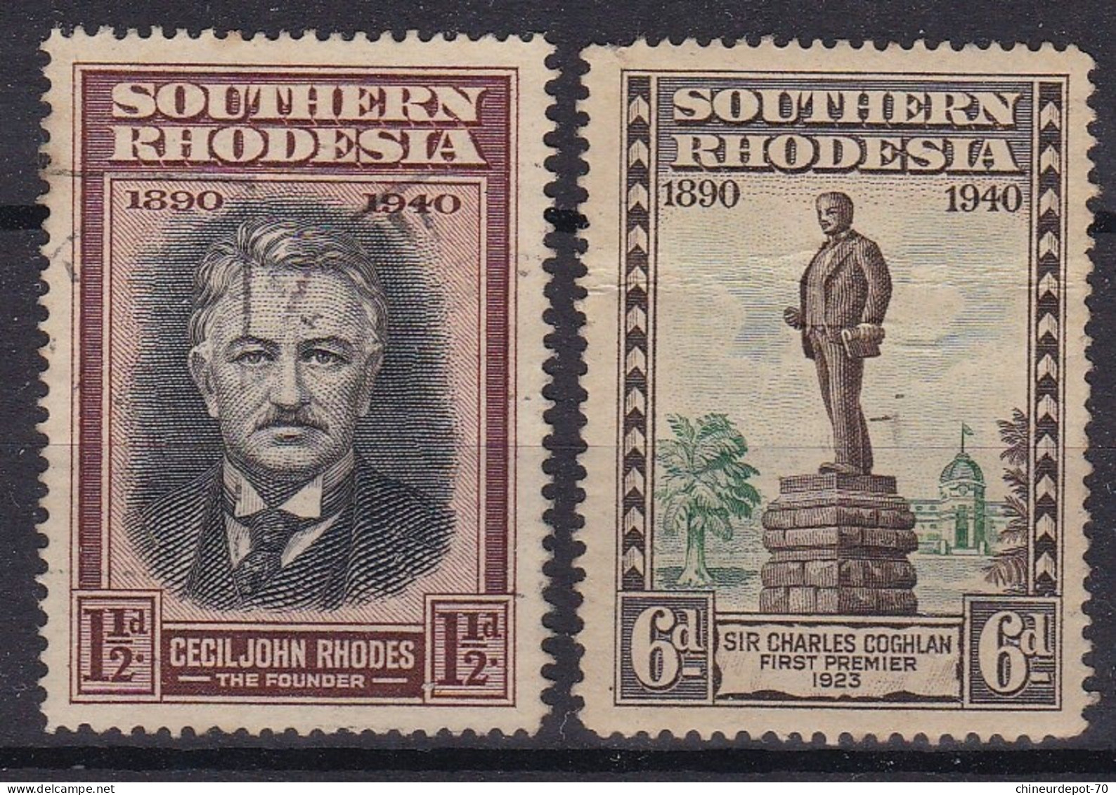 SOUTHERN RHODESIA BRITISH CECIL JOHN RHODES LA FONDATRICE SIR CHARLES COGHLAN PREMIER 1923 - Southern Rhodesia (...-1964)