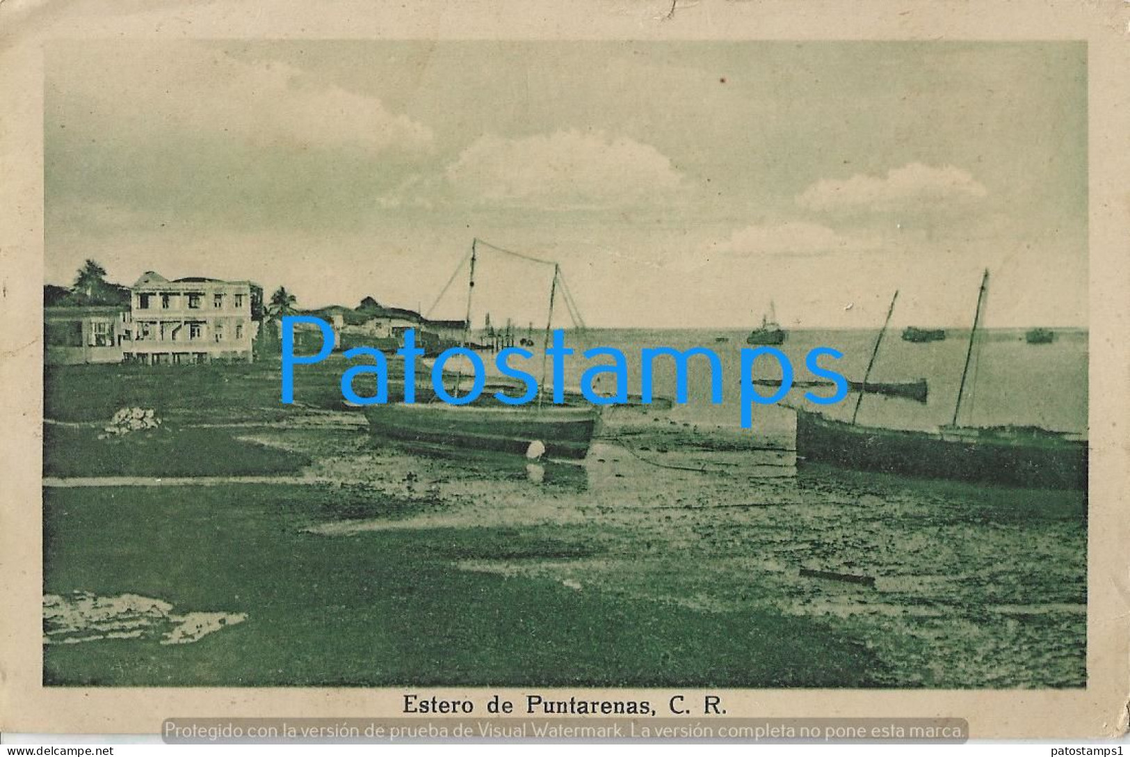 220627 COSTA RICA ESTERO DE PUNTARENAS & SHIP POSTAL POSTCARD - Costa Rica