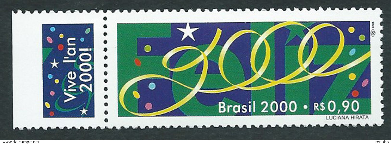 Brazil, Brasile, Brasil 2000; Carnevale E Anno Nuovo, Carnival And New Year; With Label: "vive L'an 2000",appendice.New. - Carnaval
