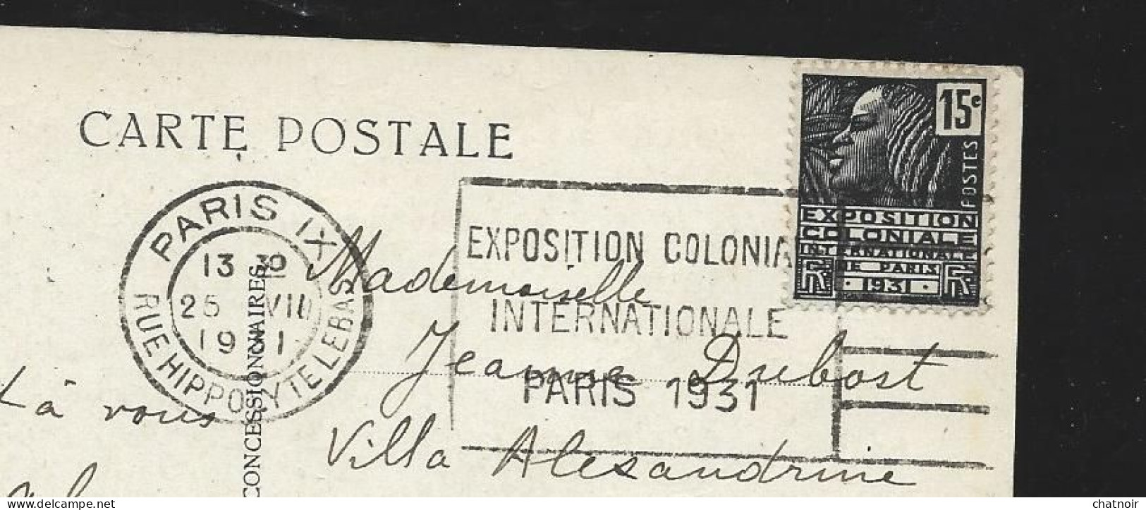 EXPOSITION COLONIALE  PARIS 1931 Pavillon De La GUYANE FRANCAISE Oblit Exposition ...sur Timbre 15c Exposition - Expositions