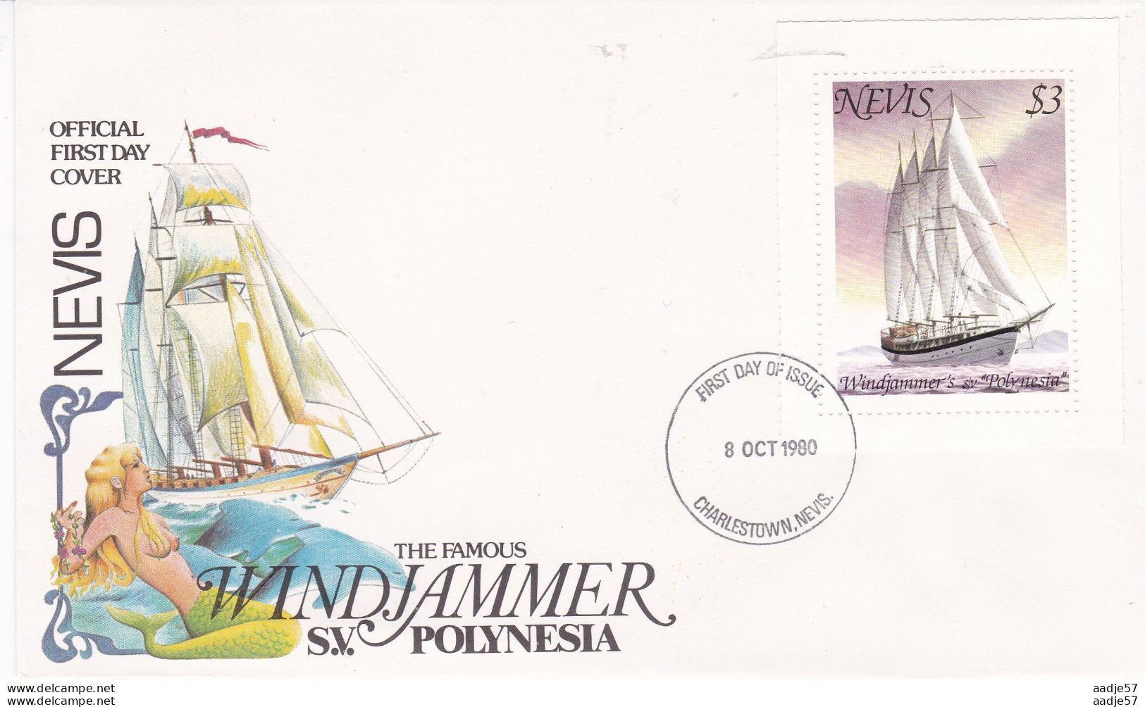 Windjammer FDC Nevis 1980 - Sonstige - Ozeanien