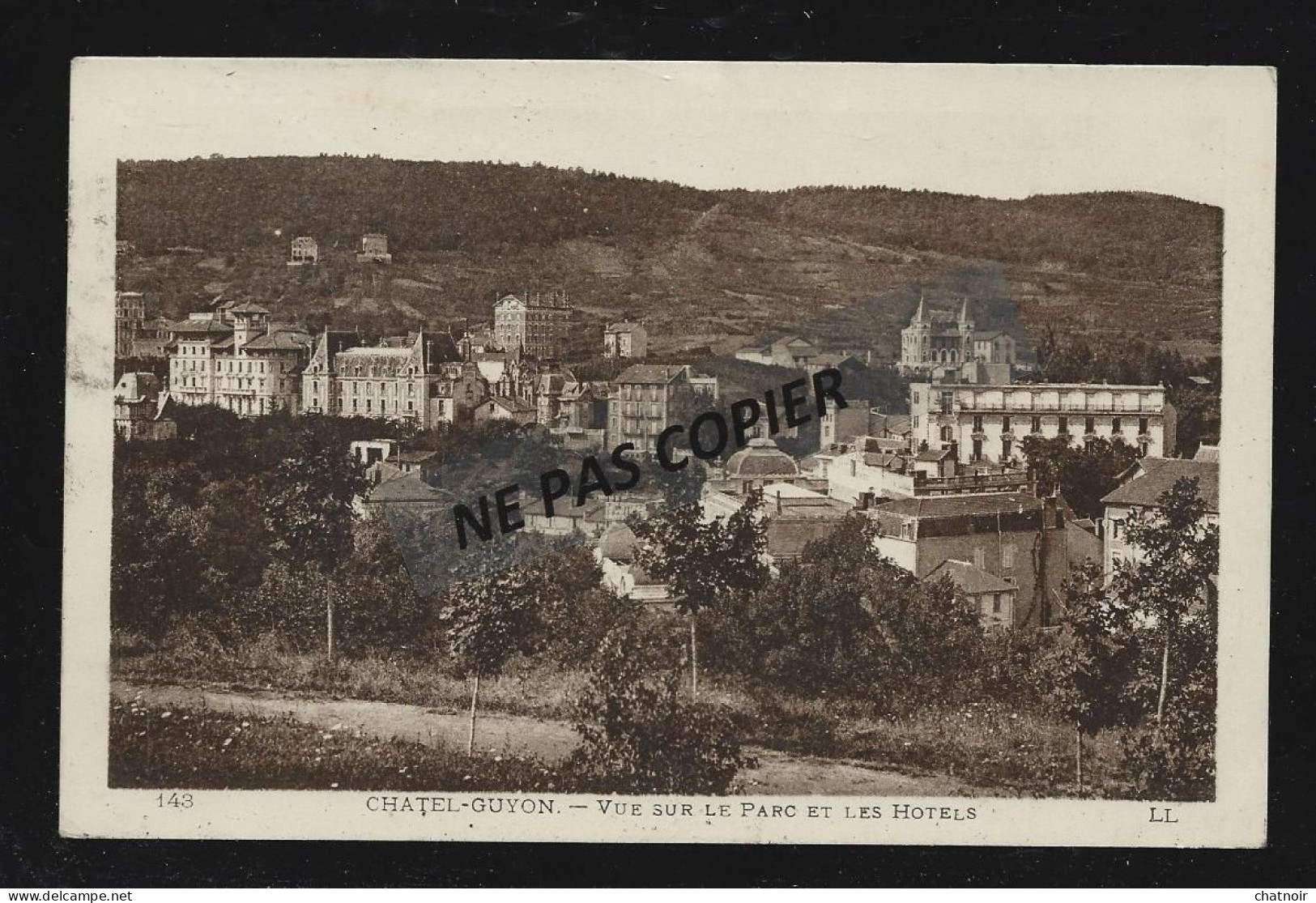 Chatel Guyon  Vue Sur Le Parc....oblit Daguin  Mal Venu 1926 - Châtel-Guyon