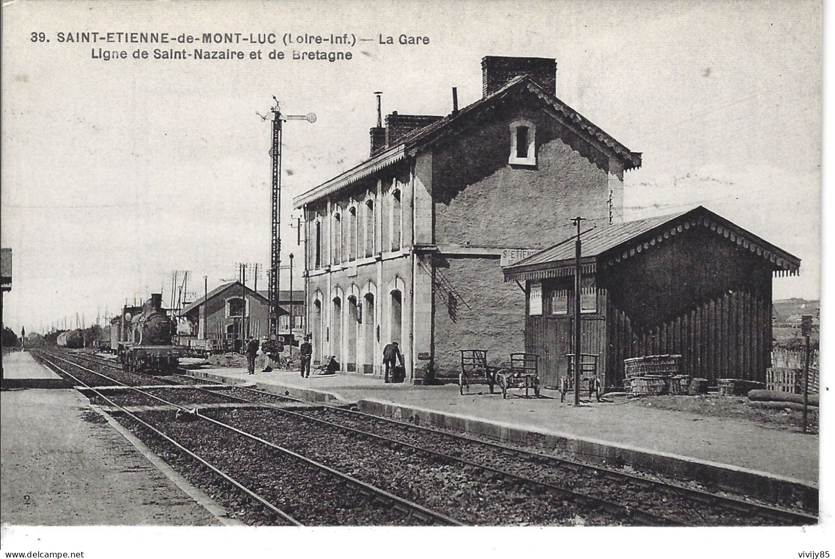 44 - St ETIENNE DE MONT-LUC - T.Belle Vue Animée De A Gare - Ligne De St NAZAIRE  Et De BRETAGNE - Saint Etienne De Montluc