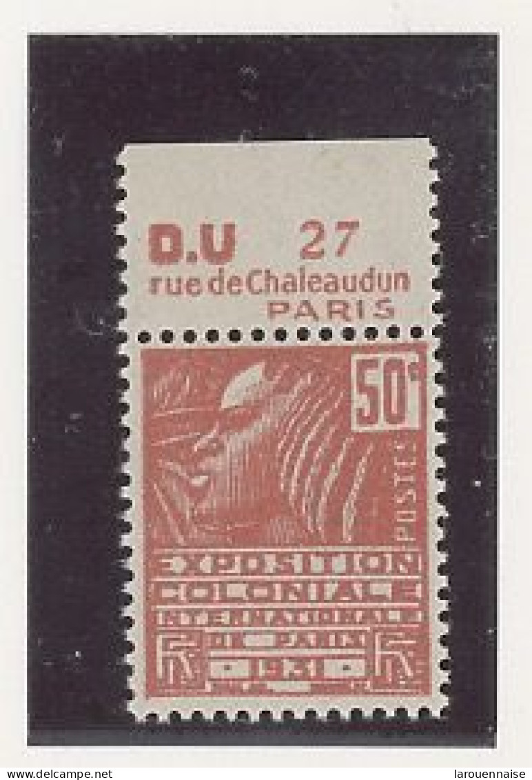 BANDE PUB -N°272  TYPE II - N**  -PUB D.U  - MAURY N°166 - Unused Stamps
