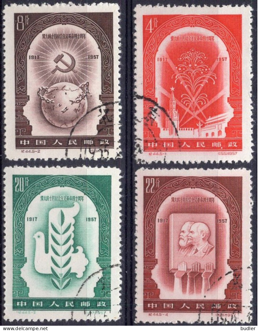 CHINA :1957: Y.1107-10 : 40ième Anniversaire De La Révoluton Russe D'Octobre. Gestempeld / Oblitéré / Cancelled. - Used Stamps