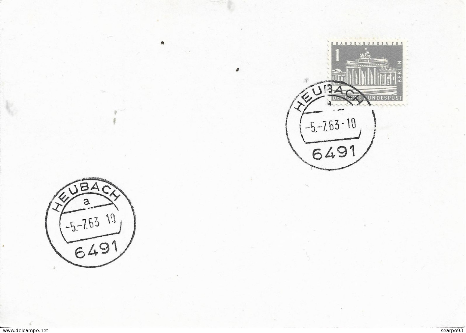 GERMANY. BERLIN. POSTMARK. HEUBACH. 1963 - Macchine Per Obliterare (EMA)