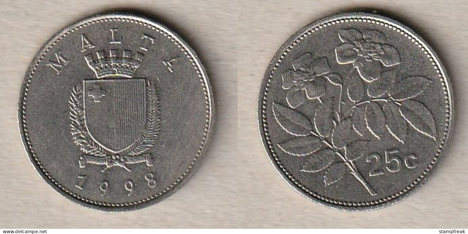 00628) Malta, 25 Cents 1998 - Malte