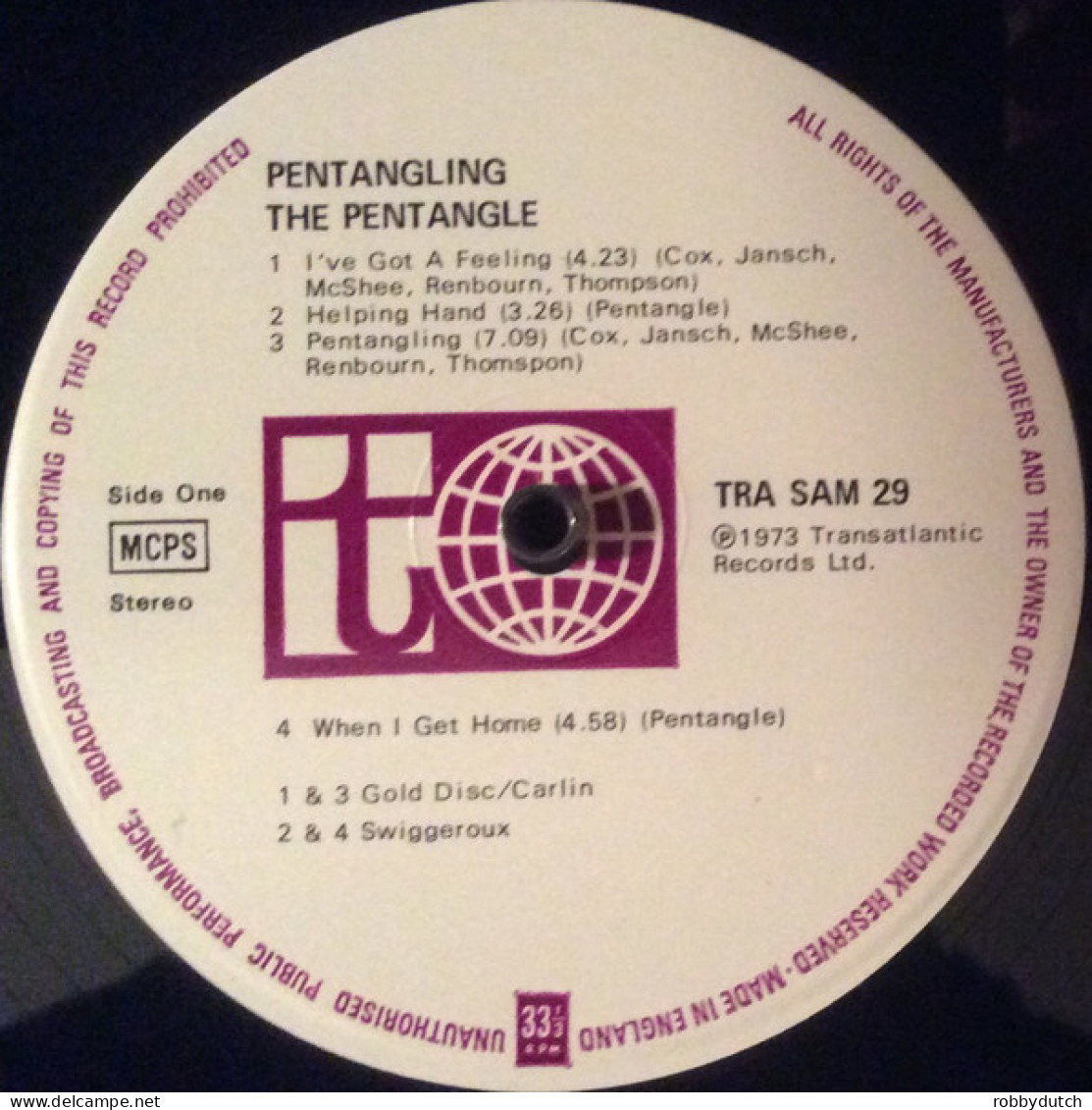 * LP *  THE PENTANGLE - PENTANGLING ( England 1973) - Country & Folk