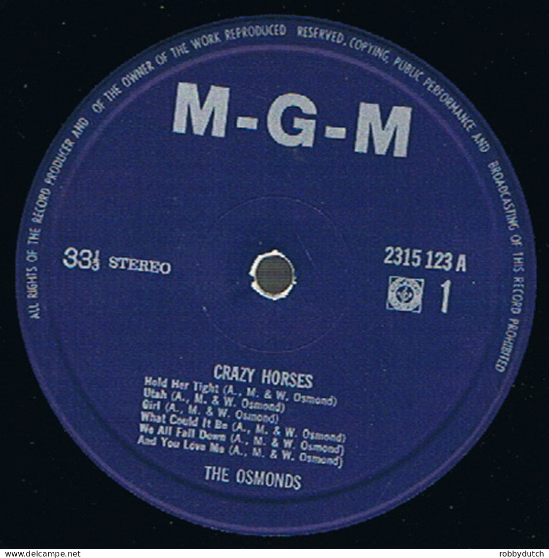* LP *  THE OSMONDS - CRAZY HORSES (Holland 1972 EX-) - Disco, Pop