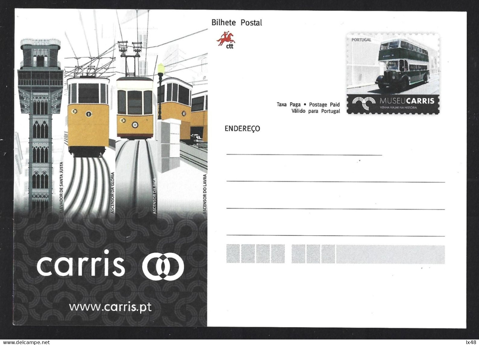 Electric Elevators Lisbon. Funicular. Postcard Of Elevators Carris De Lisboa Railway Company. Bica, Lavra S.Justa Lifts - Strassenbahnen