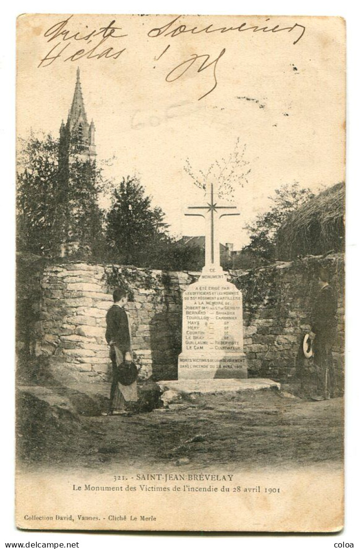 Saint Jean Brevelay Le Monument Des Victimes De L’incendie Du 28 Avril 1901 - Saint Jean Brevelay