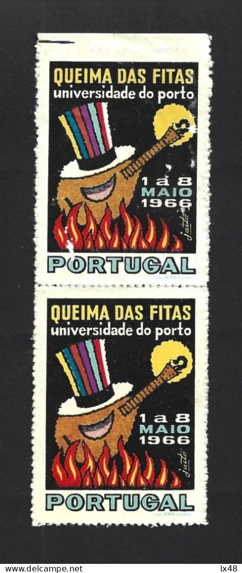 Vinhetas Da Queima Das Fitas Da Universidade Do Porto, 1966. Vignettes From The Queima Das Fitas At The University Porto - Local Post Stamps