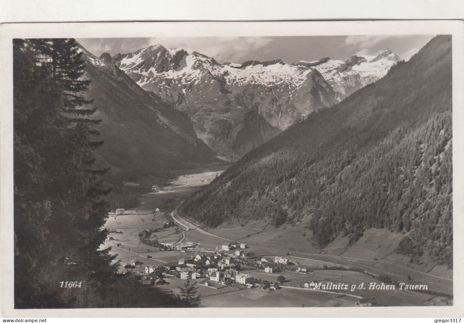 E790) MALLNITZ G. D. Hohen Tauern - S/W FOTO AK - Kärnten BAHNPOST 1944 - Mallnitz