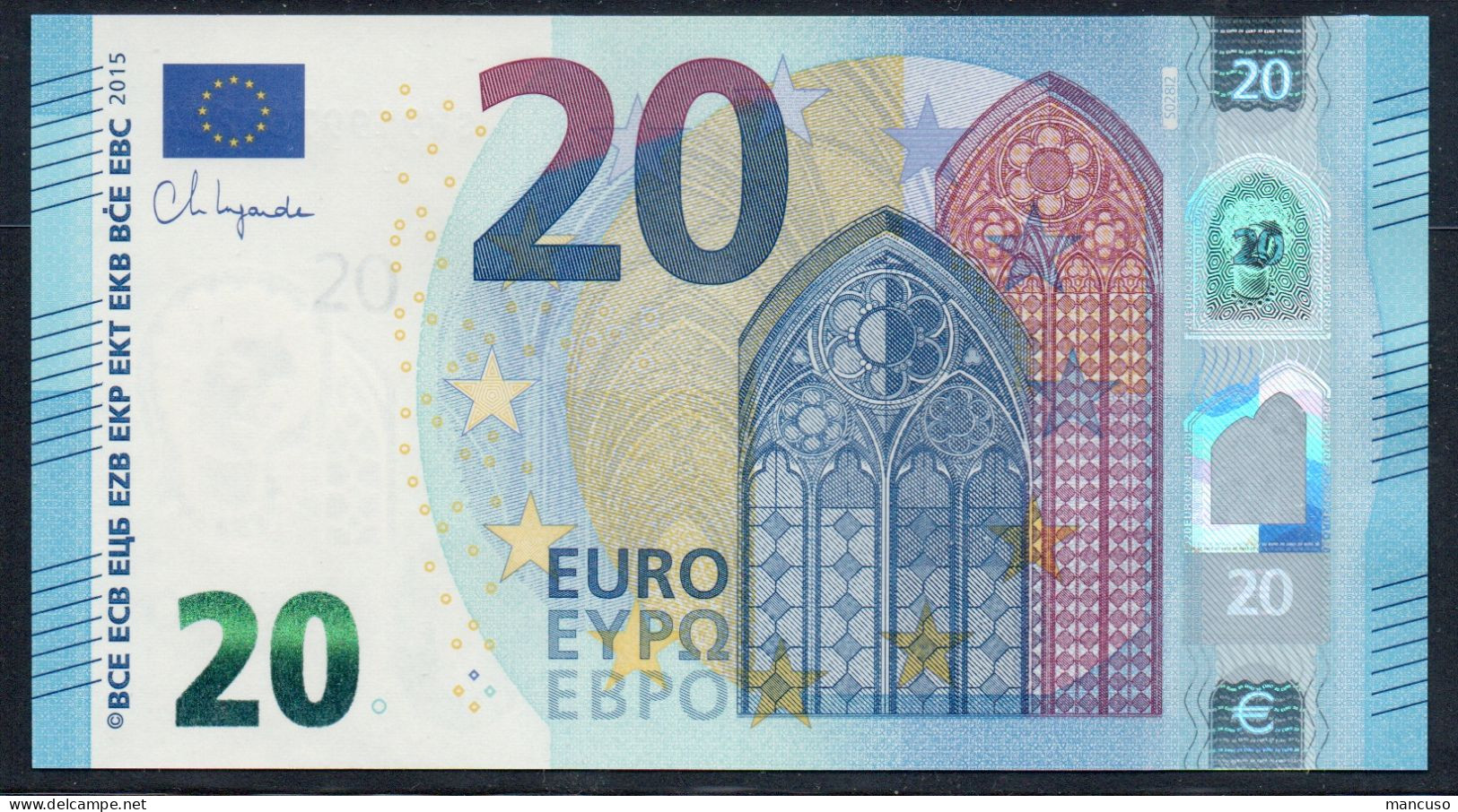 EURO 20  ITALIA SW S028  "19"  LAGARDE  UNC - 20 Euro