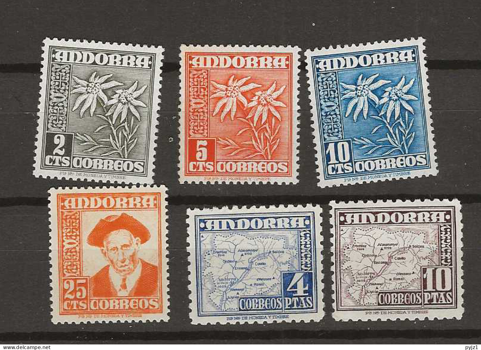 1951 MNH Spanish Andorra Mi 52-57 - Nuevos