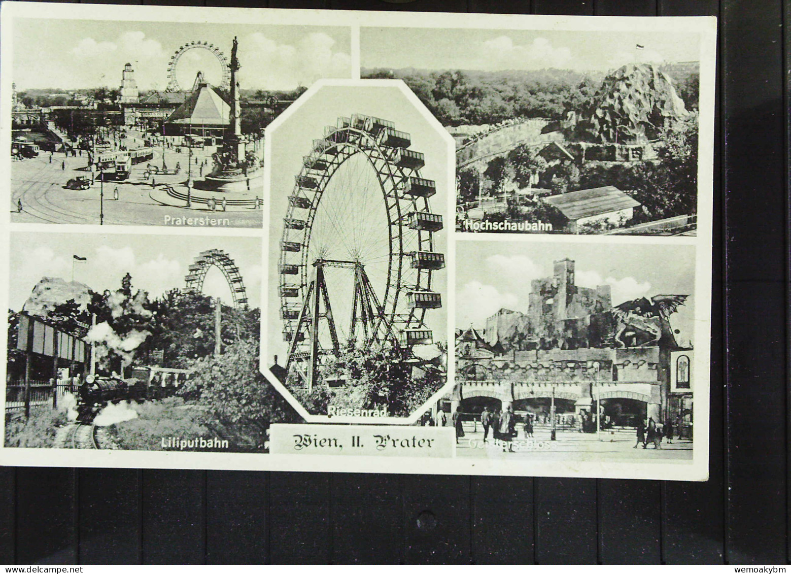 Österreich: Ansichtskarte Von Wien Mit 5 Ansichten Vom Prater Vom 17.7.1939 -BM Abgelöst - Prater