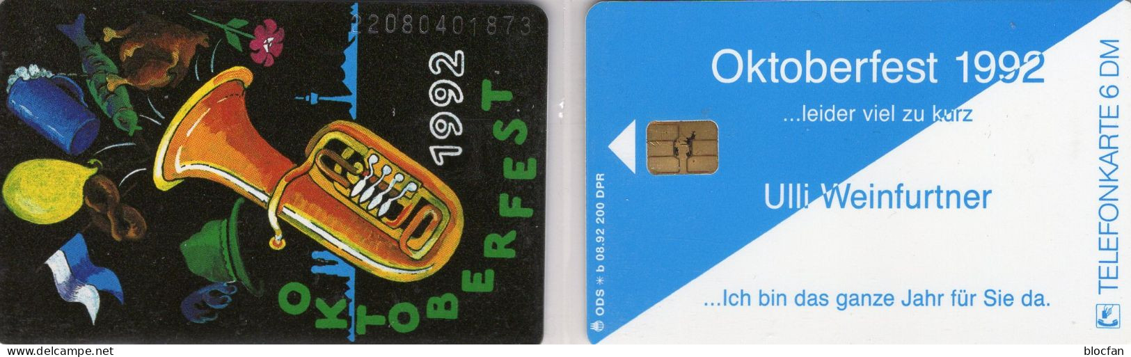 Oktober-Fest München TK N*b 08/1992 200Expl.(K199) ** 50€ Visitenkarte Weinfurtner Für VIP TC Music On Phonecard Germany - V-Series : VIP Y Tarjetas De Visita