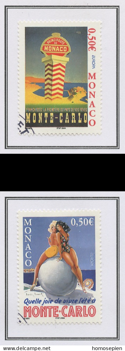 Monaco 2004 Y&T N°2437 à 2438 - Michel N°2693 à 2694 (o) - EUROPA - Gebraucht