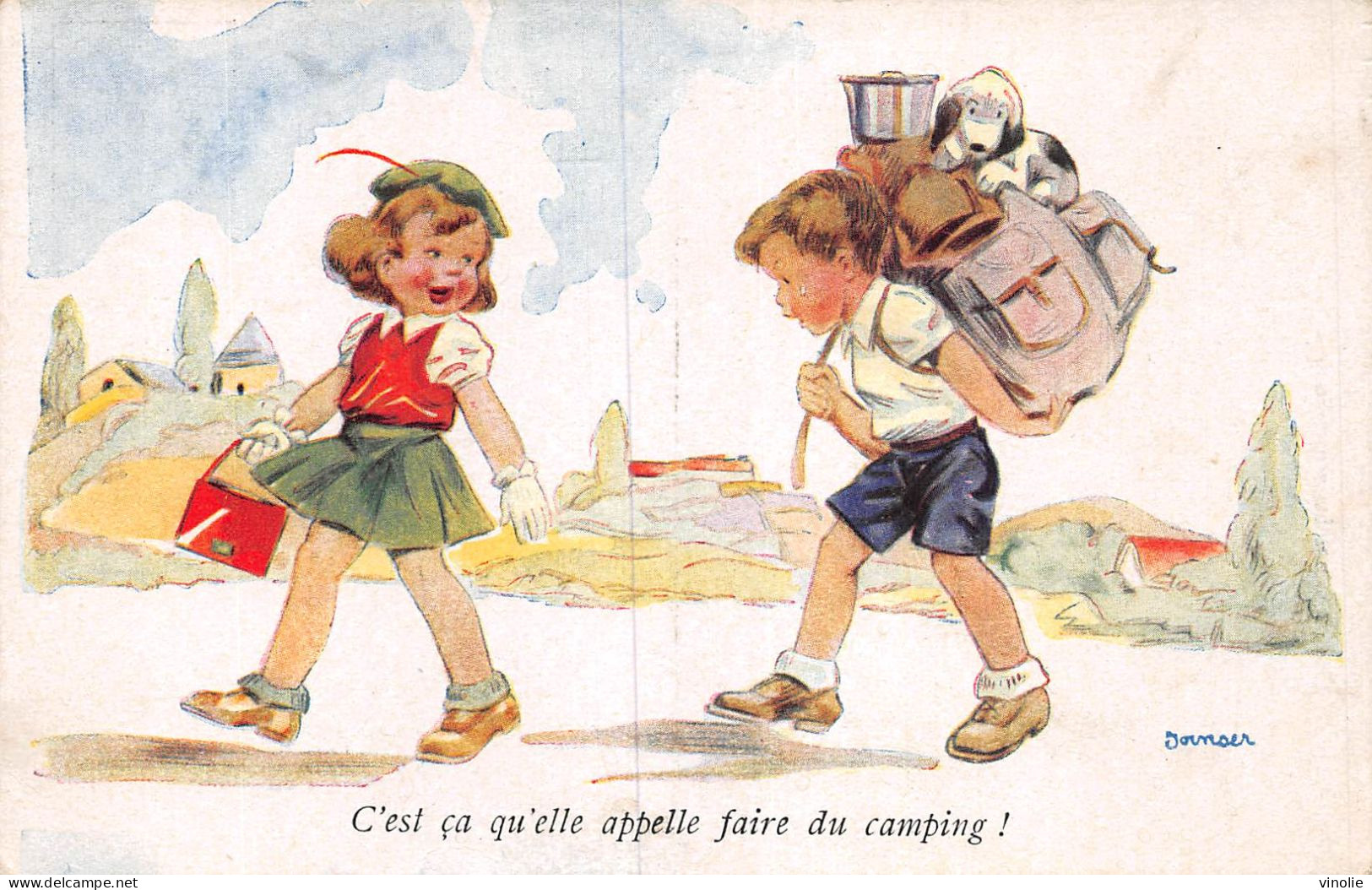 PIE-23-GOLL. 7505 : CARTE ILLUSTREE. HUMOUR. JANSER. CAMPING - Janser