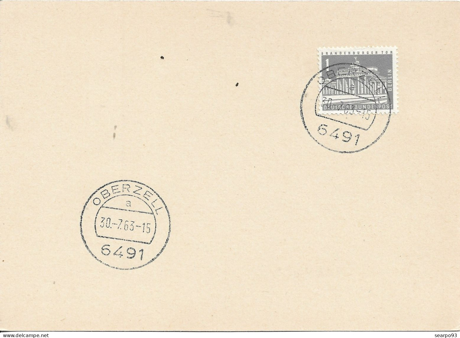 GERMANY. BERLIN. POSTMARK. OBERZELL. 1963 - Machines à Affranchir (EMA)