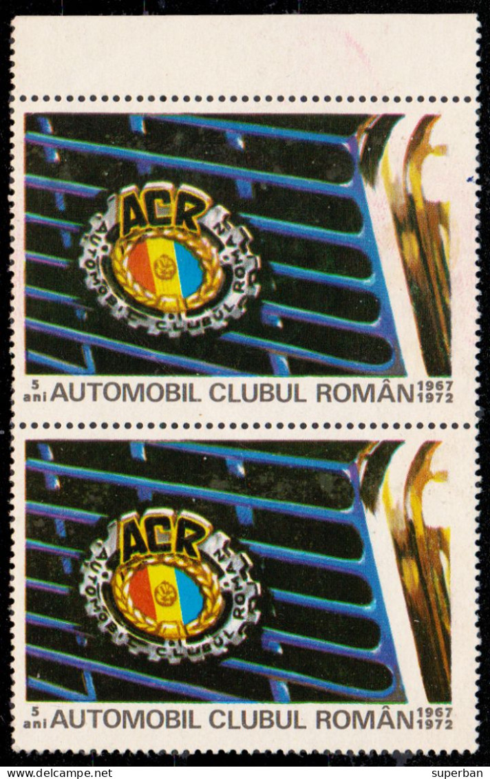 ROUMANIE / ROMANIA - VIGNETTE / CINDERELLA - AUTOMOBILE CLUB / AUTOMOBIL CLUBUL ROMÂN : 1967 - 1972 - RRR ! (am903) - Fiscales