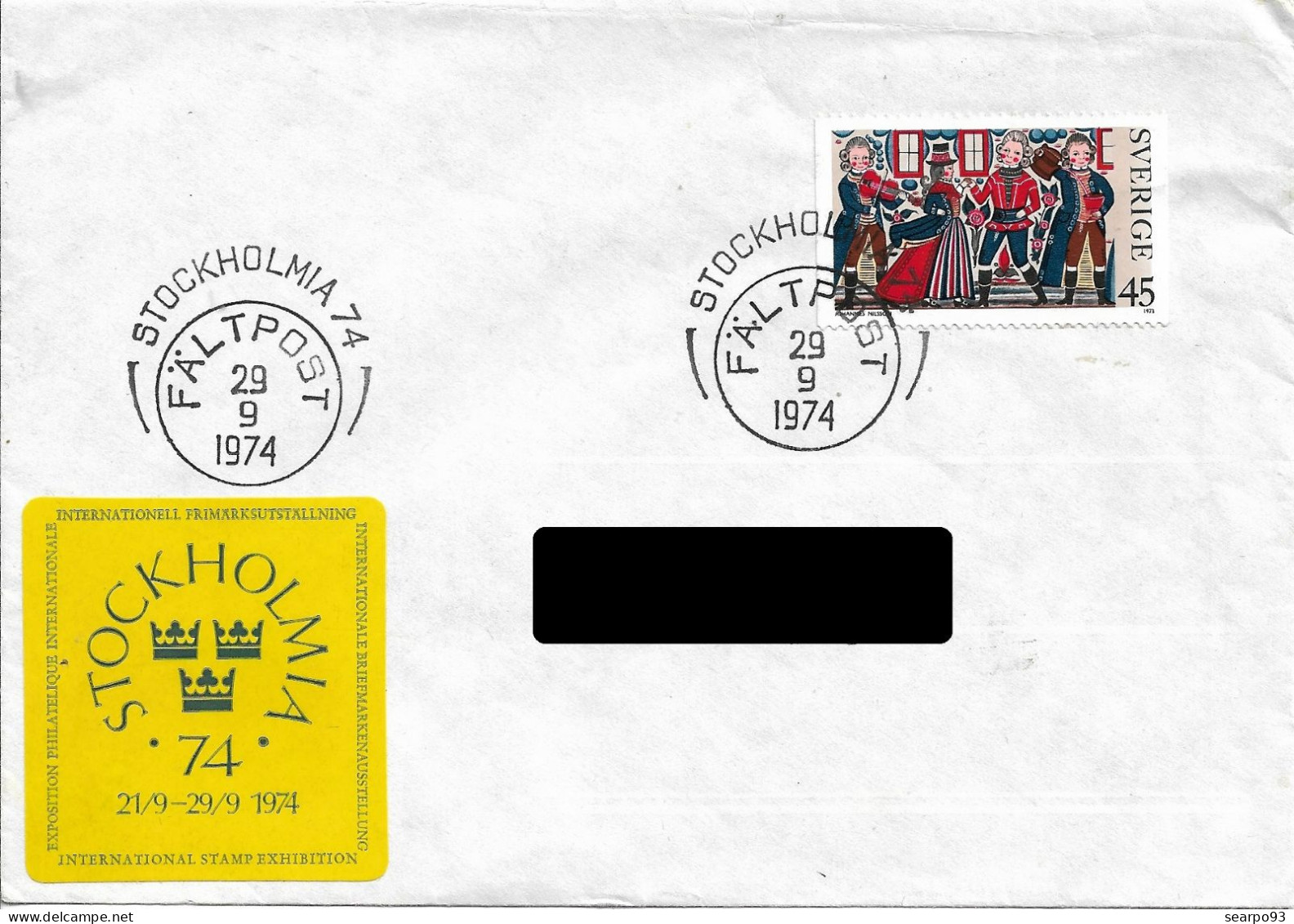 SWEDEN. POSTMARK. STOCKHOLMIA 1974 - 1930- ... Franqueo II