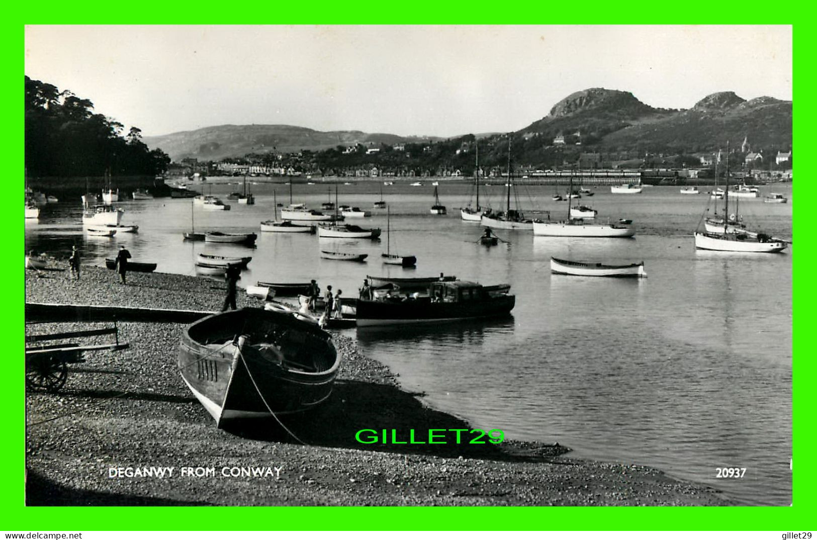 DEGANWY, PAYS DE GALLES - SEEN FROM CONWAY - ANIMATED WITH BOATS - REAL PHOTO - J. SALMON LTD - - Caernarvonshire