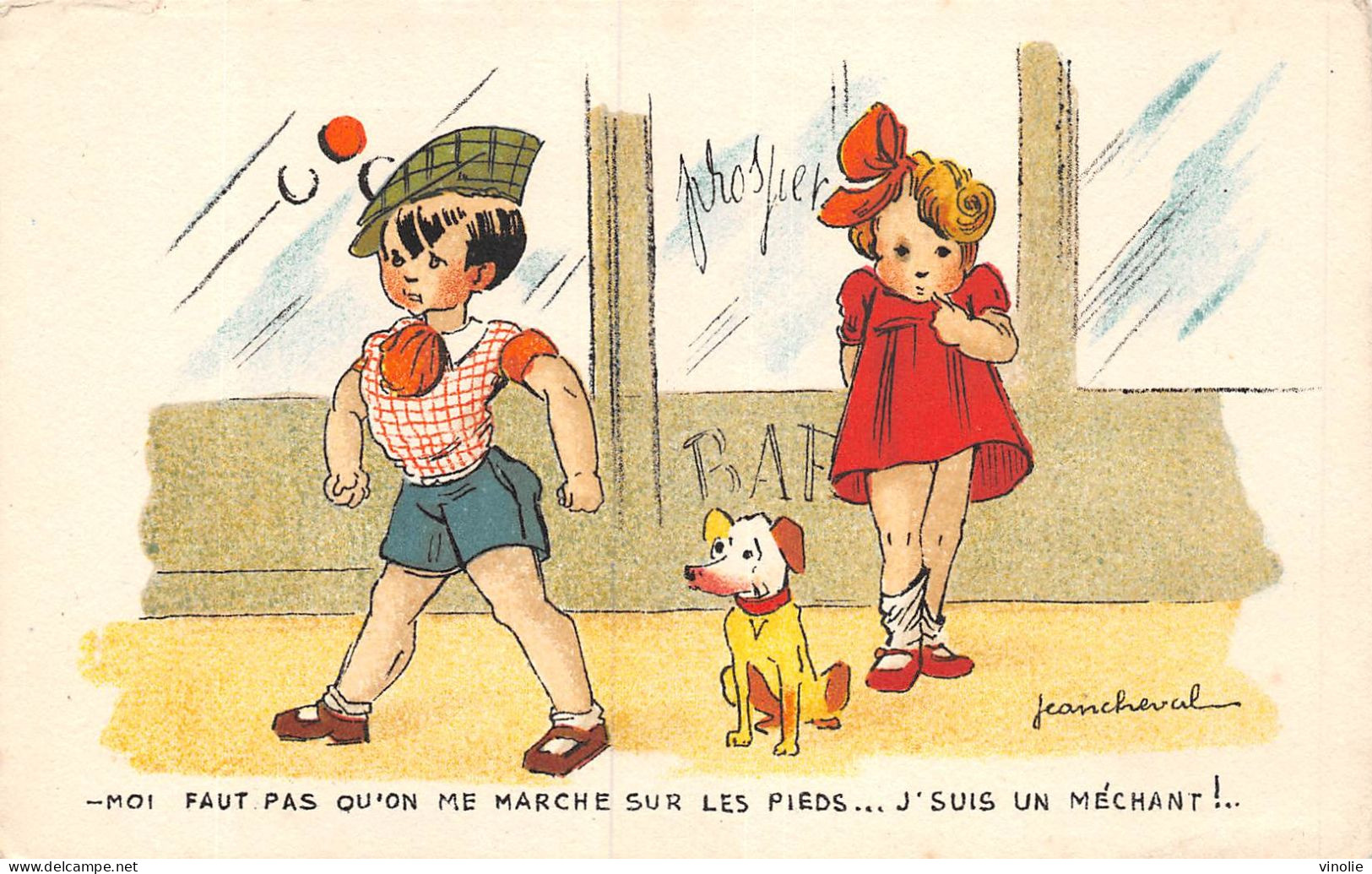 PIE-23-GOLL. 7523 : CARTE ILLUSTREE. HUMOUR. JEAN CHEVAL. NA PAS ME MARCHER SUR LES PIEDS - Cheval